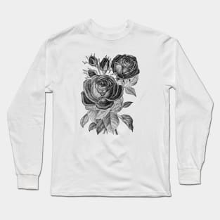 Black Rose Flowers Long Sleeve T-Shirt